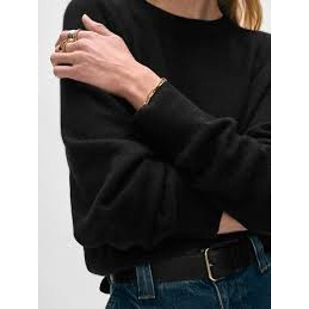 White + Warren L Pure 100% Cashmere Sweater Knit Luxury Black Women Pullover
